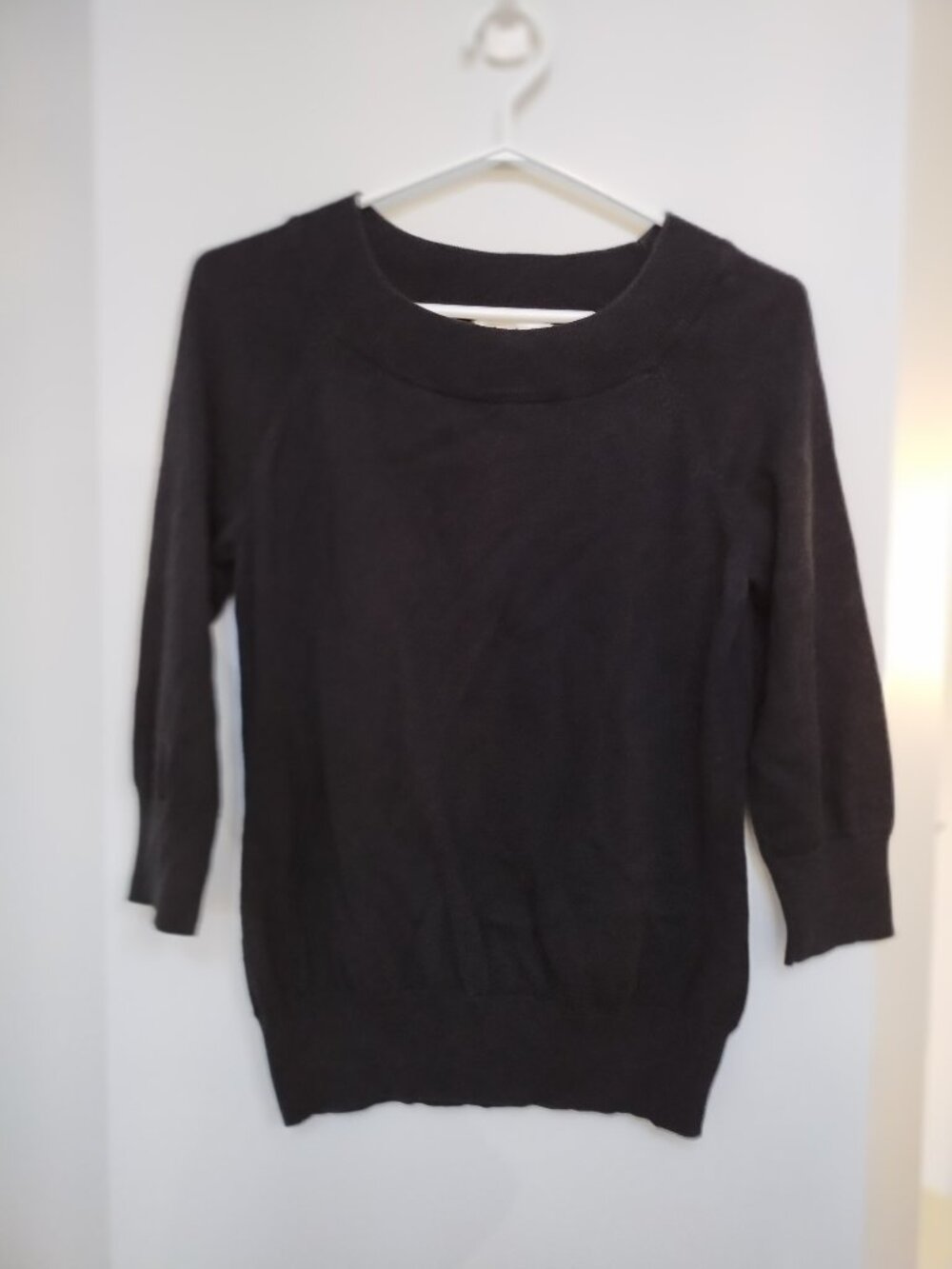 Tradition cotton blend boat neck 3/4 sleeve knit sweater